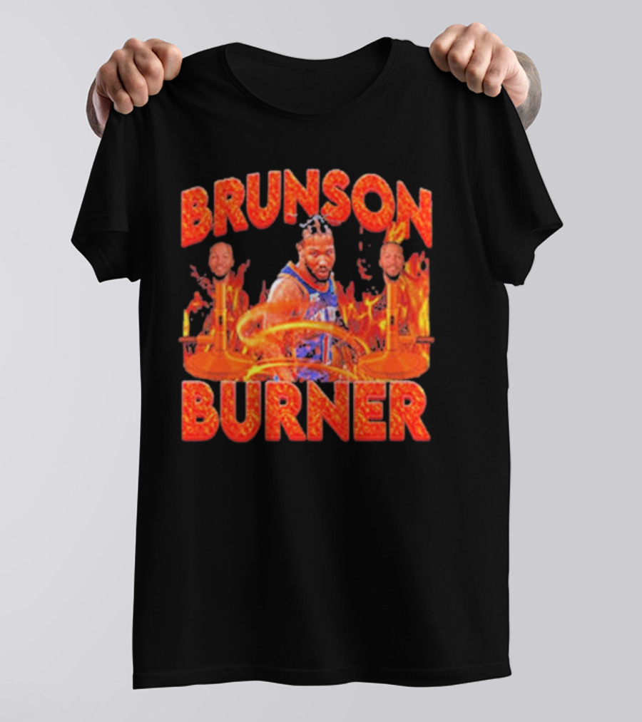 Brunson Burner Basketball Flames Iconic Player NBA T-Shirt