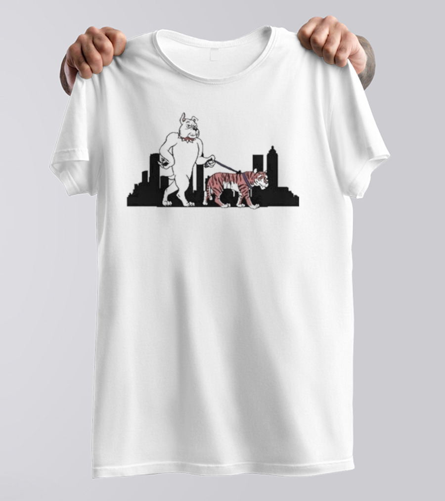 Design Ga Tiger Walk Pocket Bulldog Skyline T-Shirt