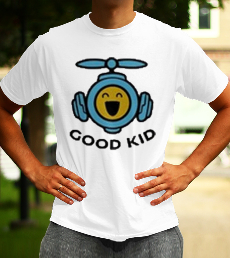 Good Kid Drone Emblem With Smiling Face T-Shirt
