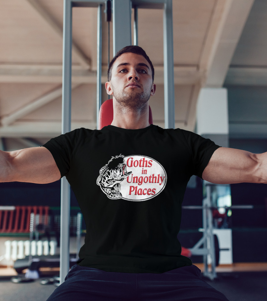 Goths In Ungothly Places Fish Emblem T-Shirt