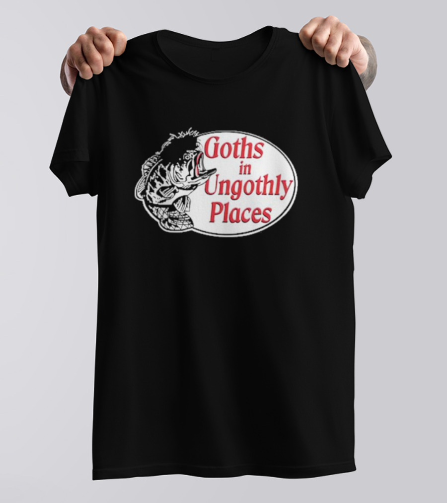Goths In Ungothly Places Fish Emblem T-Shirt