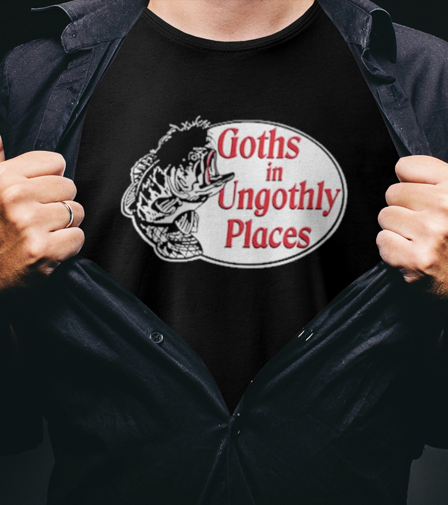 Goths In Ungothly Places Fish Emblem T-Shirt