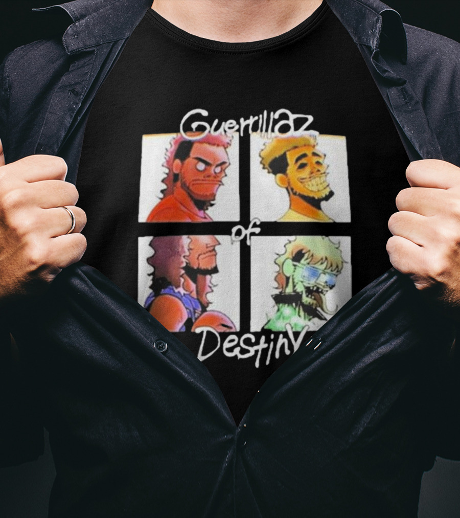 Guerrillaz Of Destiny Cartoon Quartet Pop Culture Faces T-Shirt