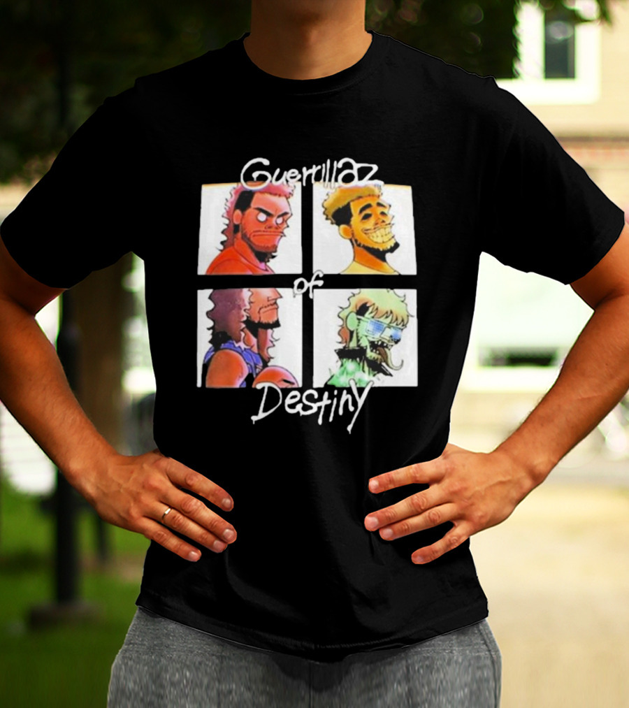 Guerrillaz Of Destiny Cartoon Quartet Pop Culture Faces T-Shirt