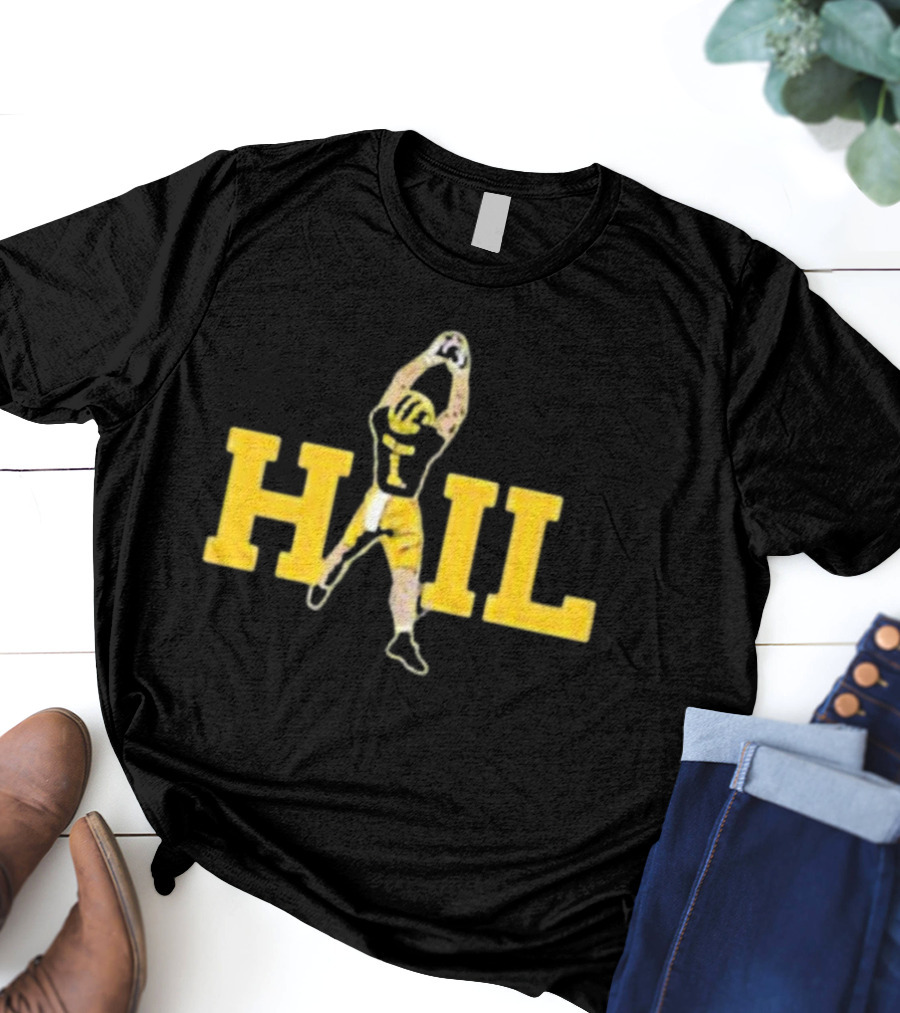 Hail Football Catch Player Number One Michigan Colors T-Shirt