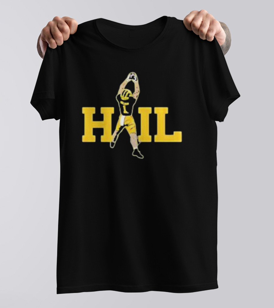 Hail Football Catch Player Number One Michigan Colors T-Shirt