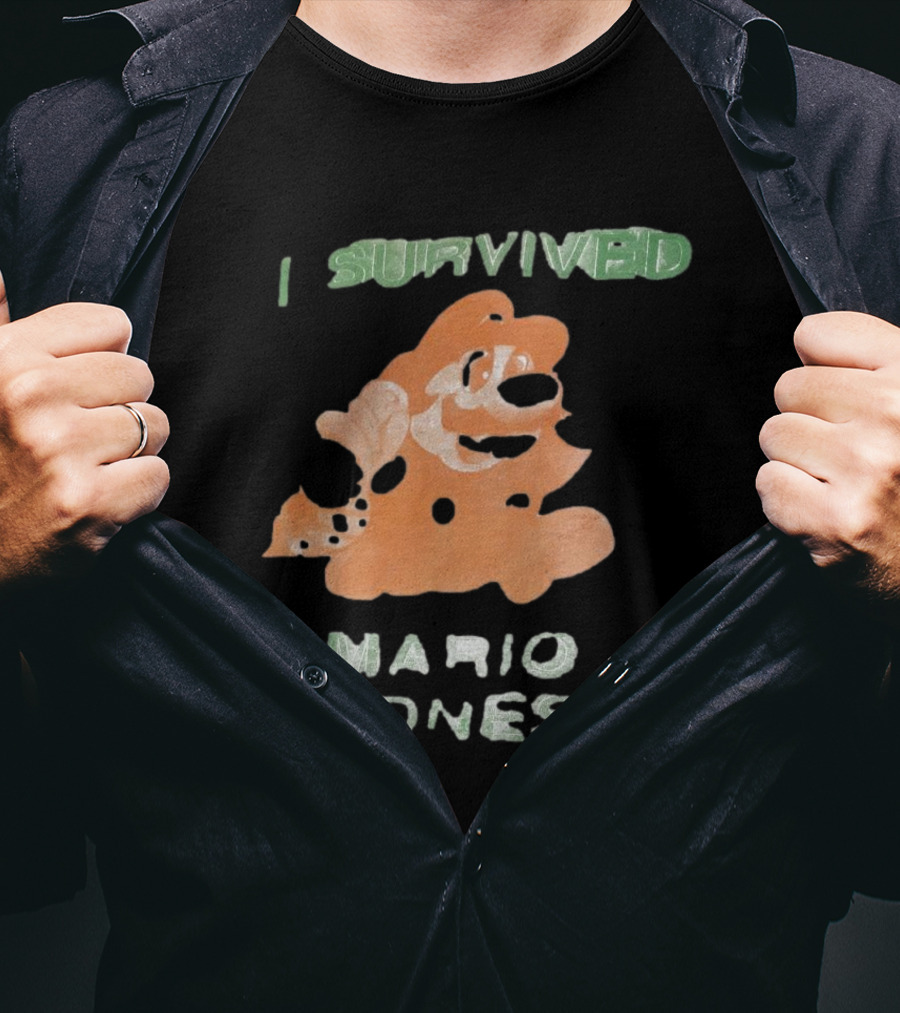 I Survived Mario Madness Retro Gamer Fun T-Shirt