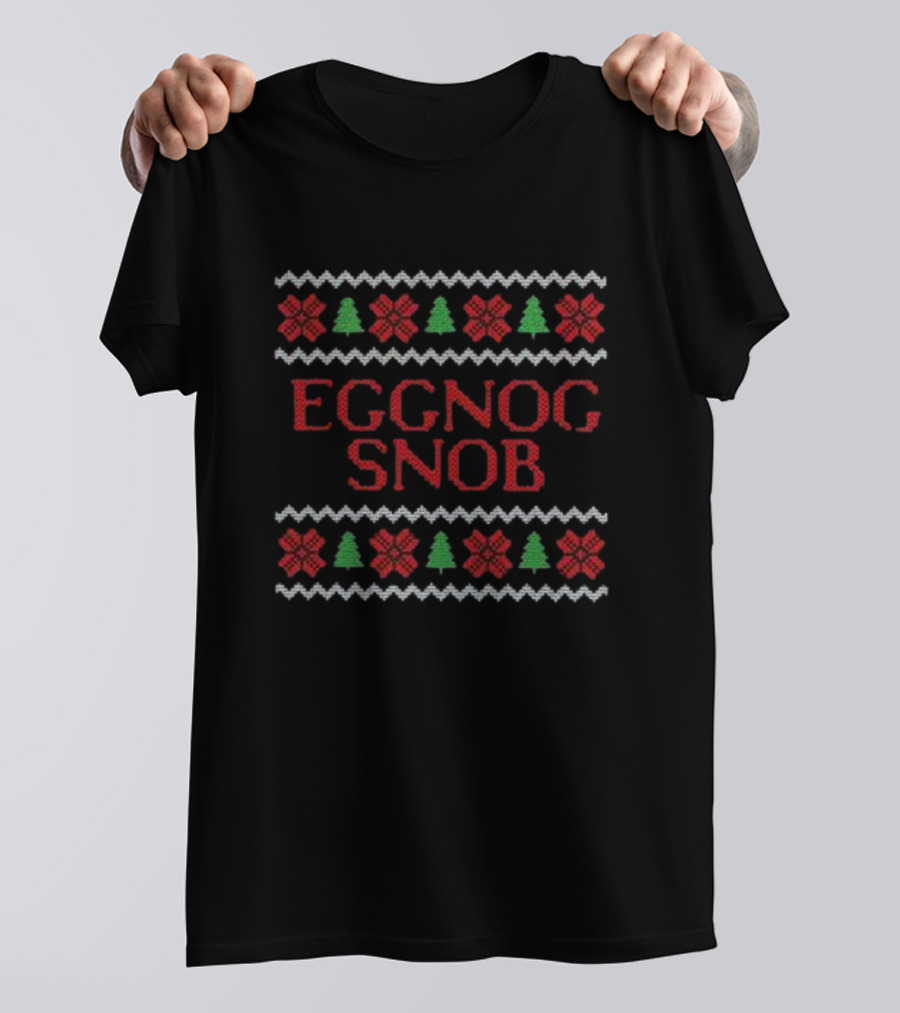 Merry Christmas Eggnog Snob Festive T-Shirt