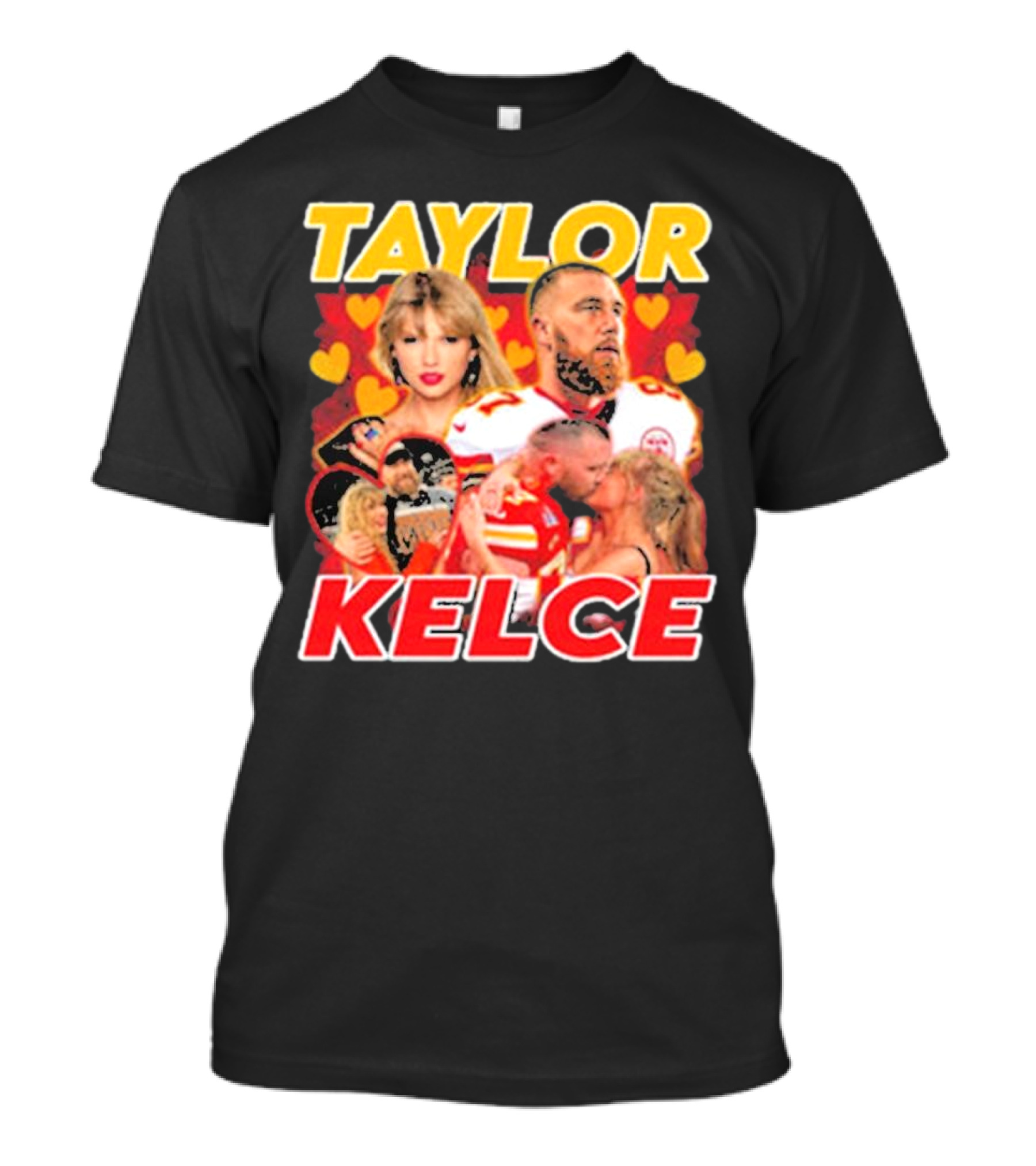 Taylor Kelce Football Love Hearts Chiefs Player Blonde Woman T-Shirt
