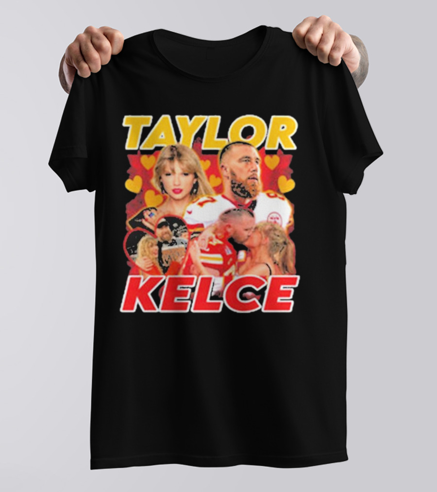 Taylor Kelce Football Love Hearts Chiefs Player Blonde Woman T-Shirt