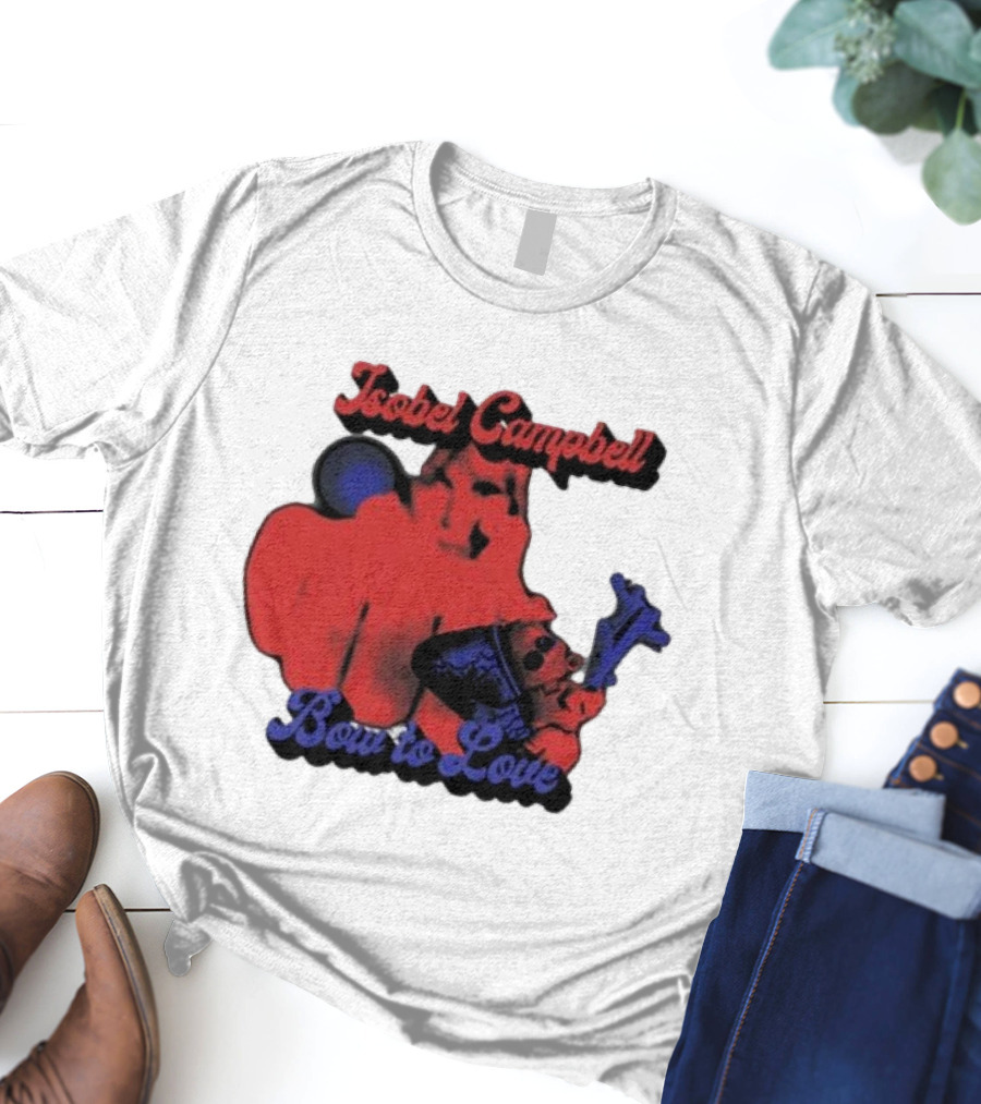 Isobel Campbell Bow To Love Retro Red And Blue T-Shirt