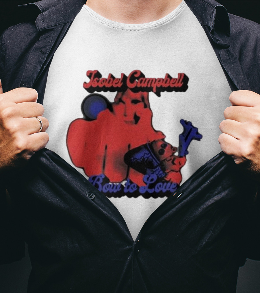 Isobel Campbell Bow To Love Retro Red And Blue T-Shirt