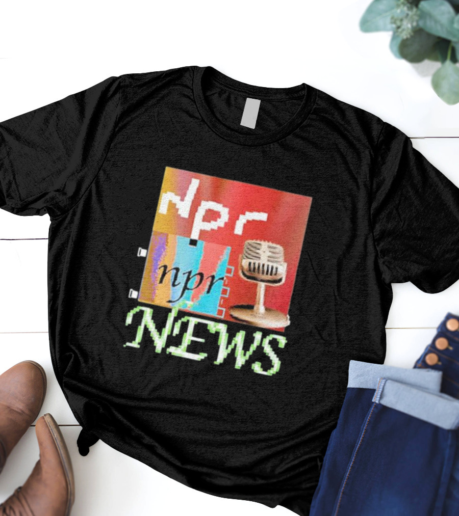 NPR News Vintage Microphone Graphic Jack Corbett TikTok T-Shirt