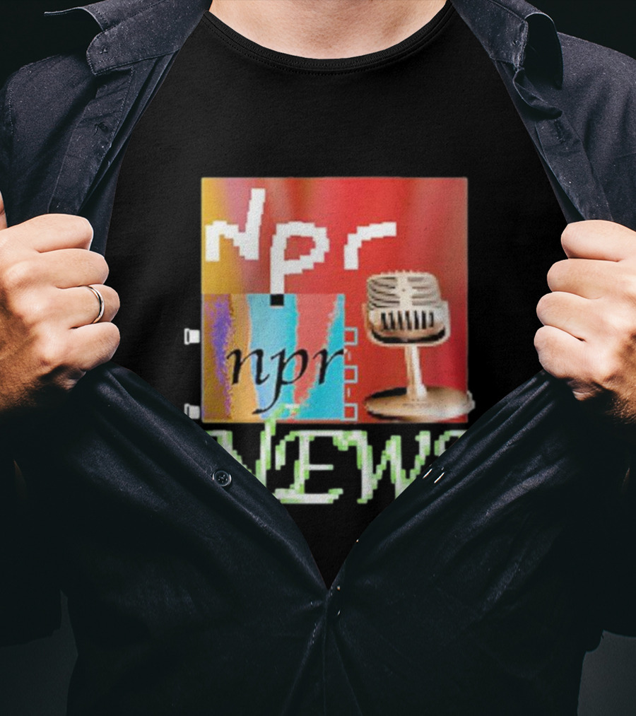 NPR News Vintage Microphone Graphic Jack Corbett TikTok T-Shirt