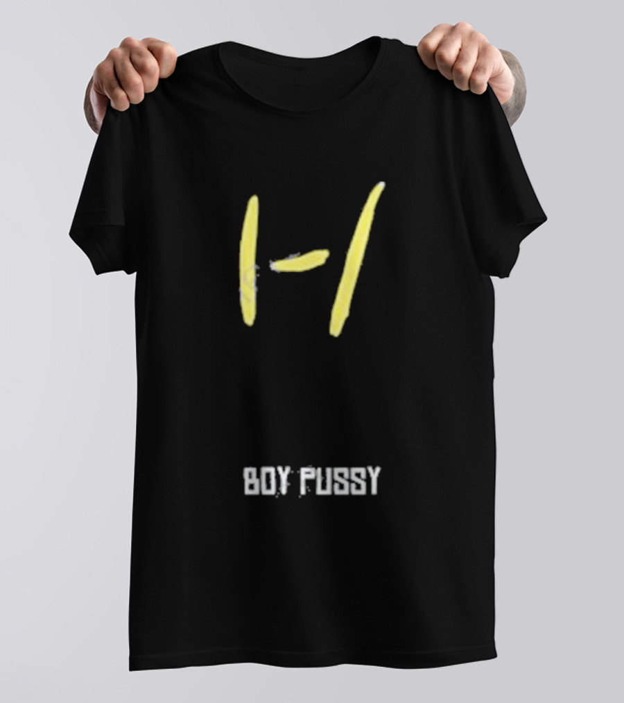 Boy Pussy Jackbox Icon Yellow Lines T-Shirt