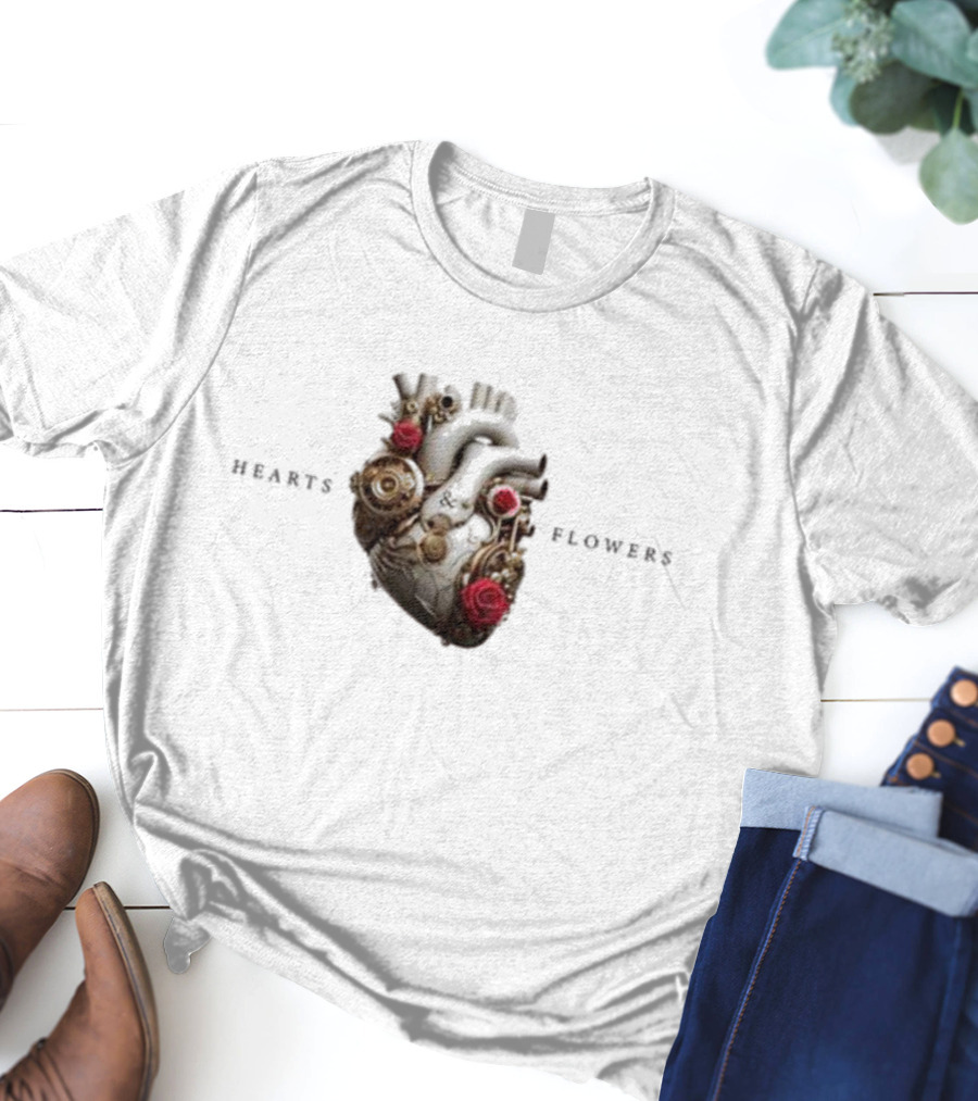 Jennifer Lopez Hearts And Flowers Roses And Mechanical Heart T-Shirt