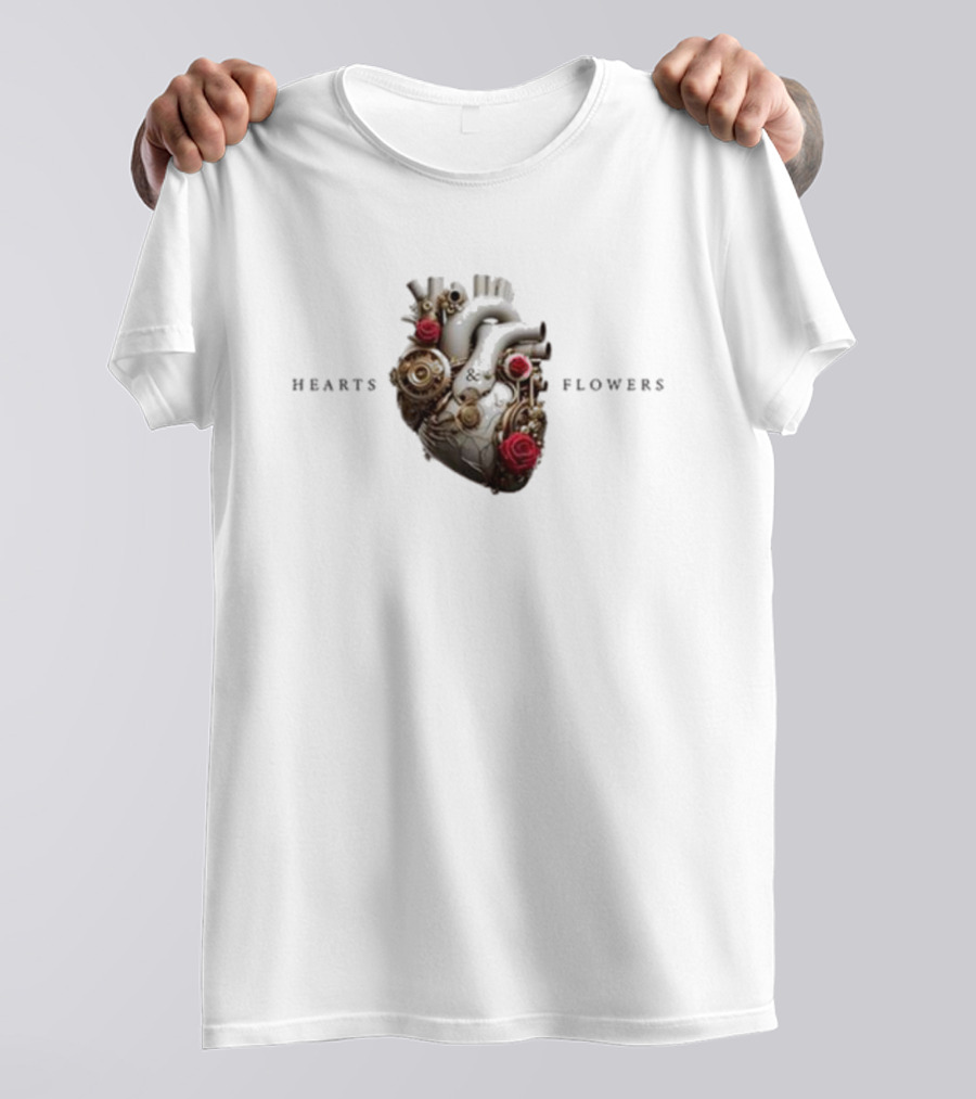 Jennifer Lopez Hearts And Flowers Roses And Mechanical Heart T-Shirt