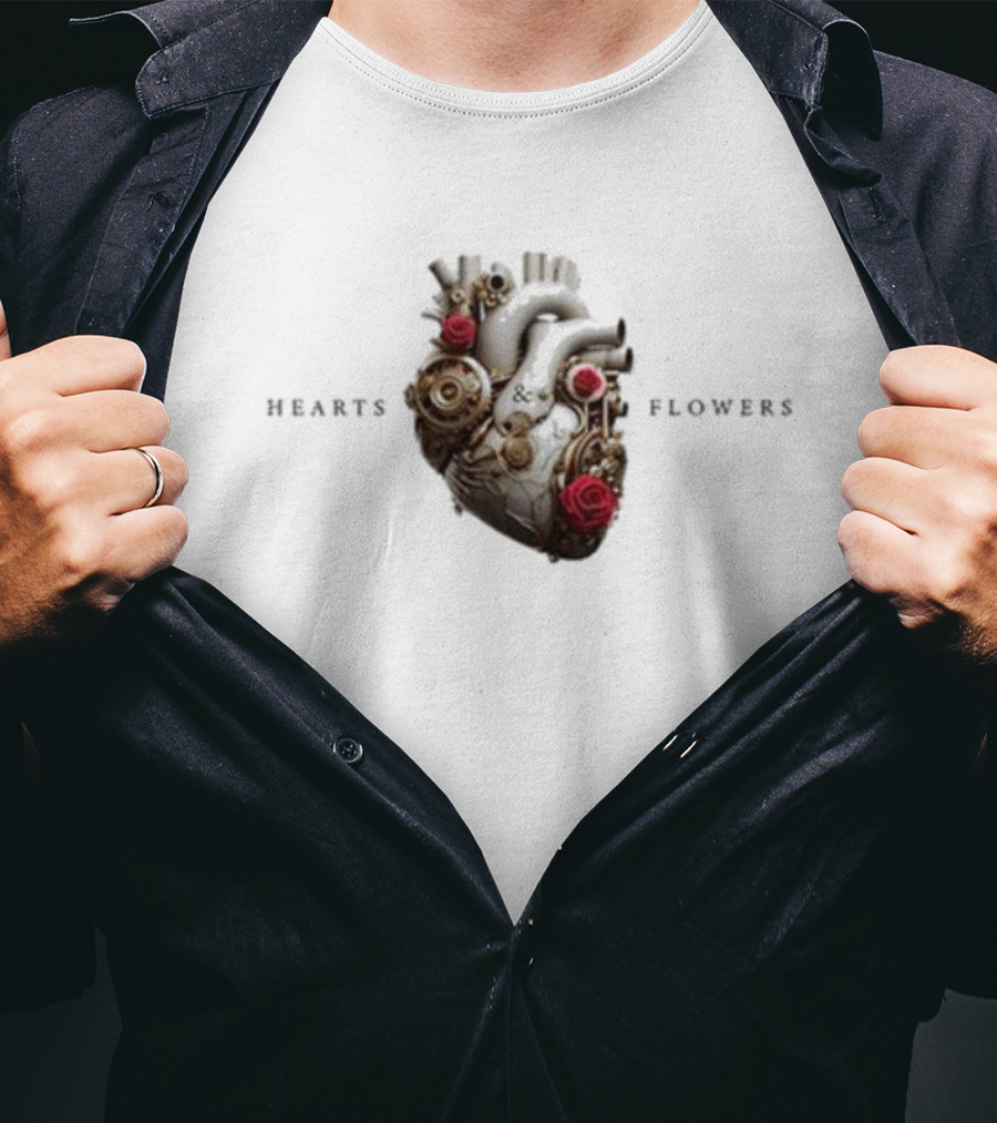 Jennifer Lopez Hearts And Flowers Roses And Mechanical Heart T-Shirt