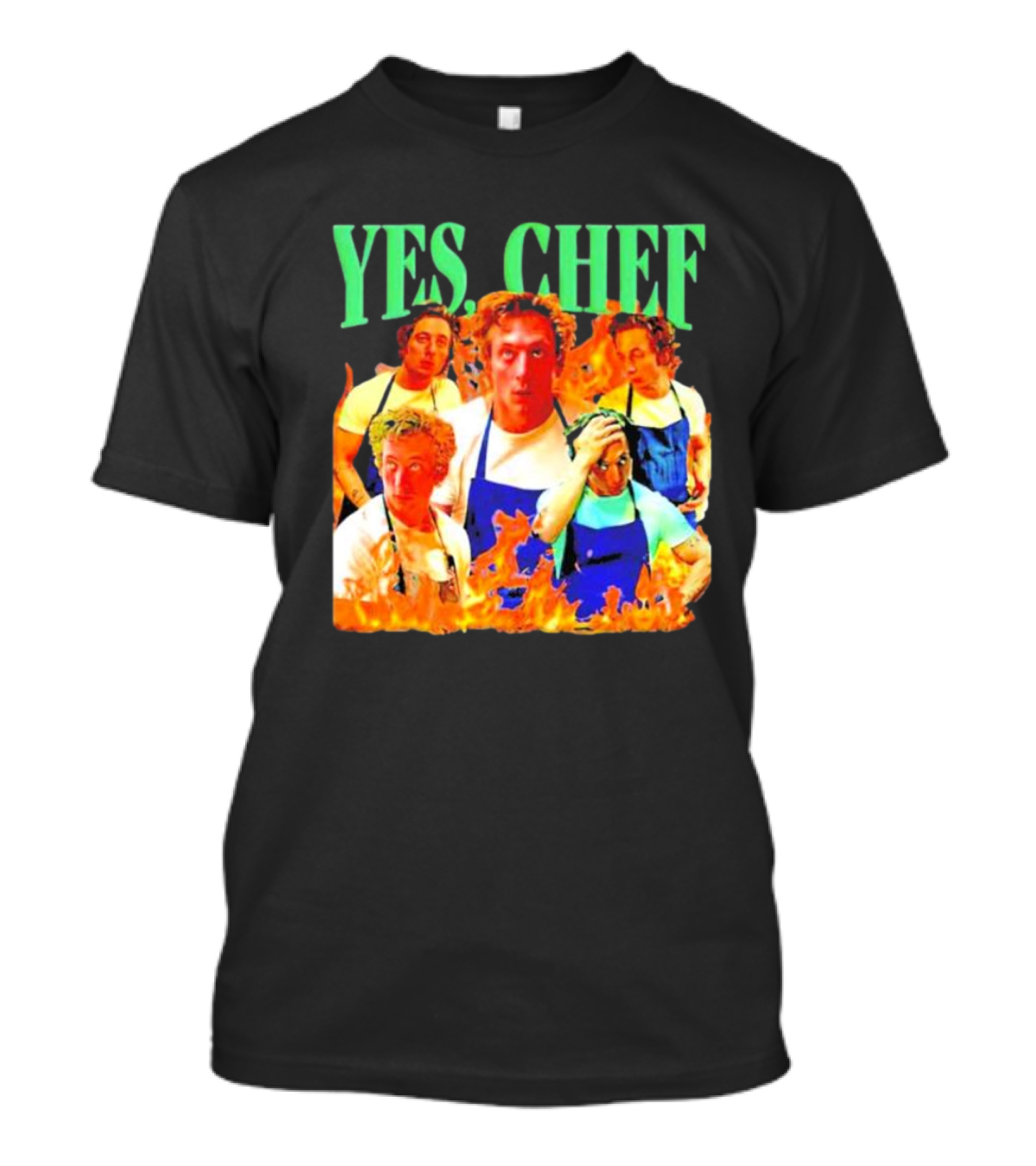 Jeremy Allen Fire Flames Yes Chef T-Shirt