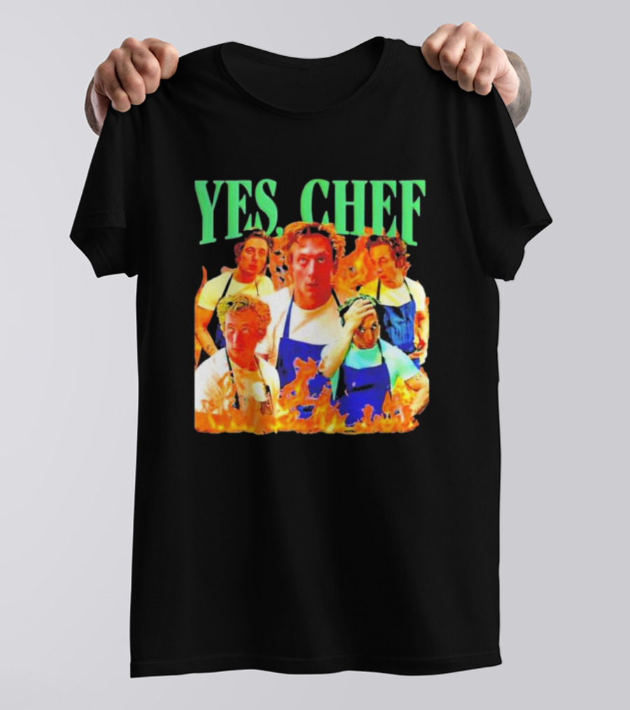 Jeremy Allen Fire Flames Yes Chef T-Shirt