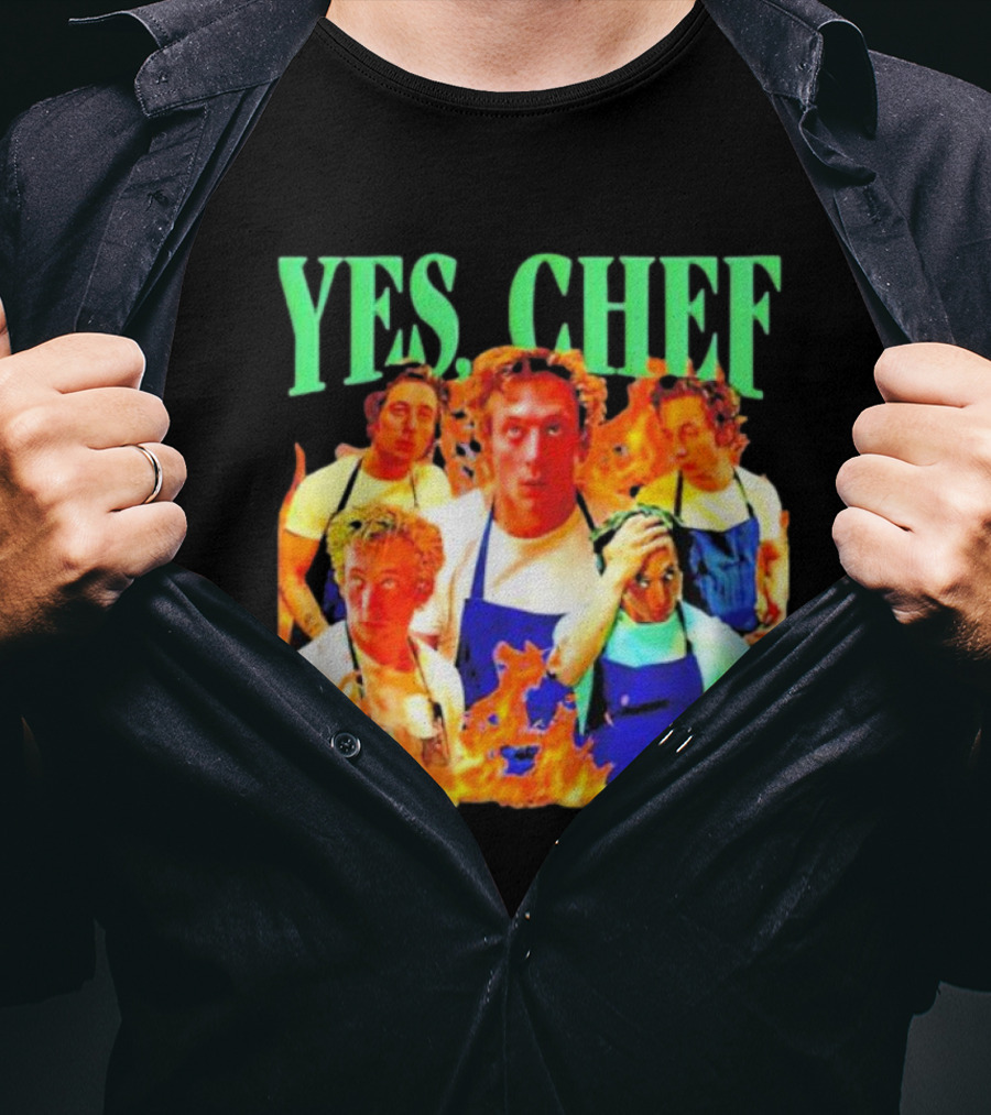 Jeremy Allen Fire Flames Yes Chef T-Shirt