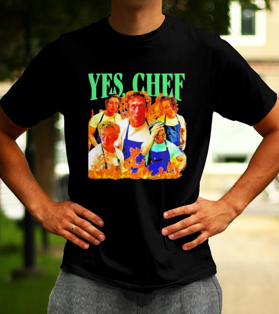 Jeremy Allen Fire Flames Yes Chef T-Shirt