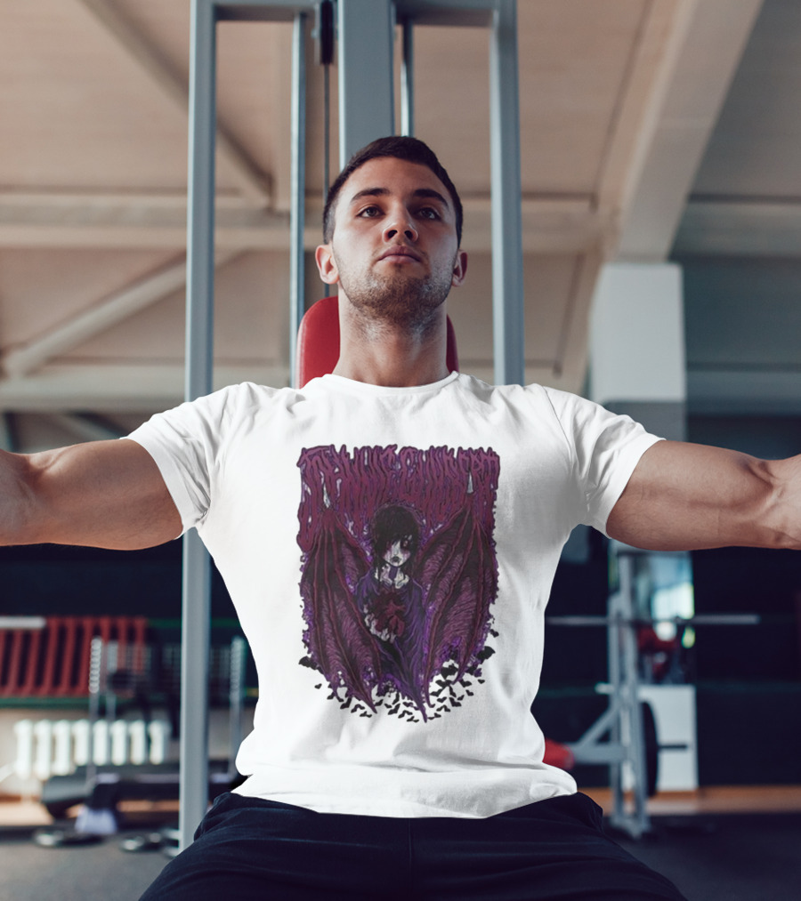 Johnnie Guilbert Vampire Dark Gothic Artwork With Wings And Heart T-Shirt