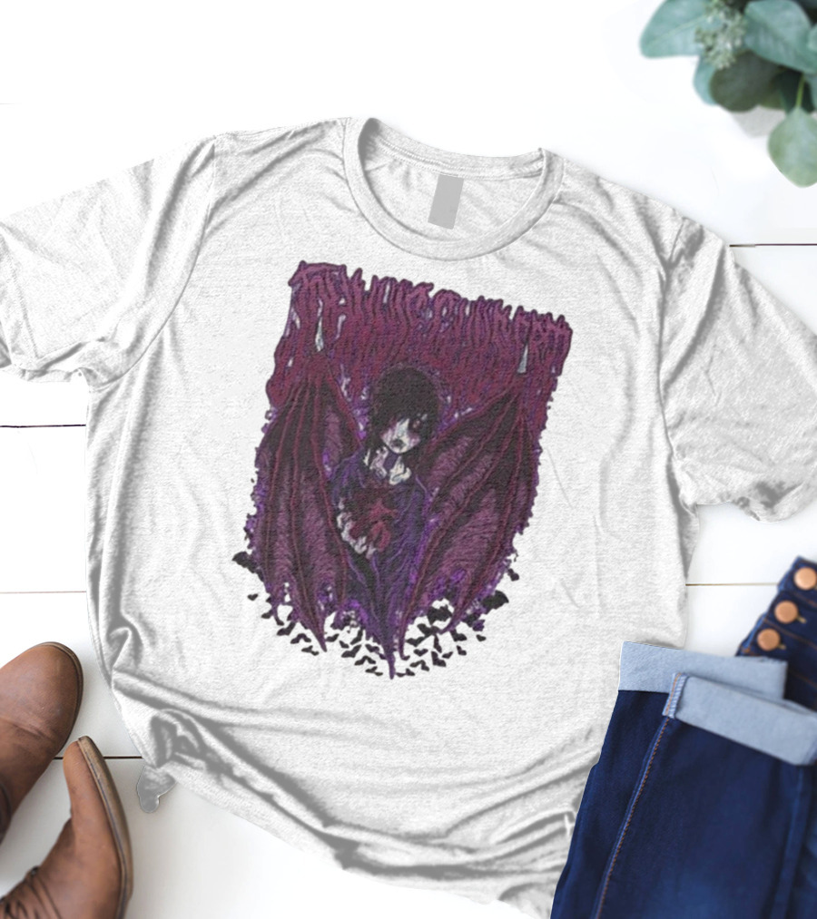 Johnnie Guilbert Vampire Dark Gothic Artwork With Wings And Heart T-Shirt