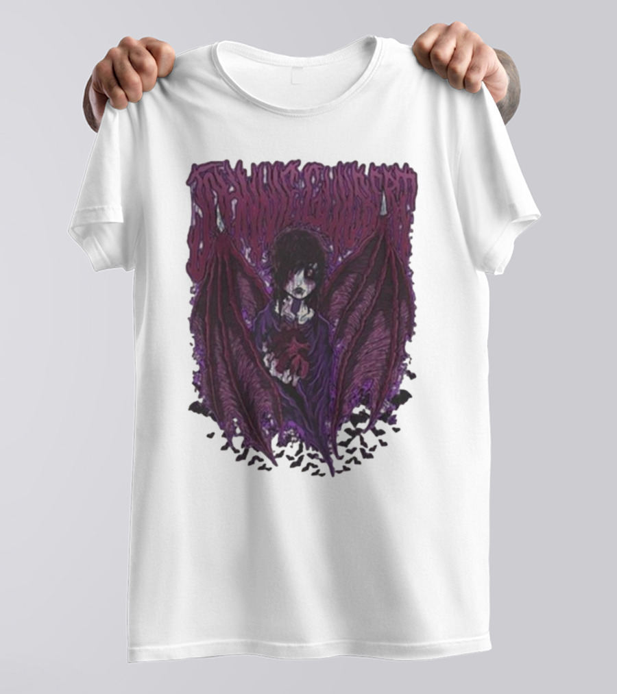 Johnnie Guilbert Vampire Dark Gothic Artwork With Wings And Heart T-Shirt