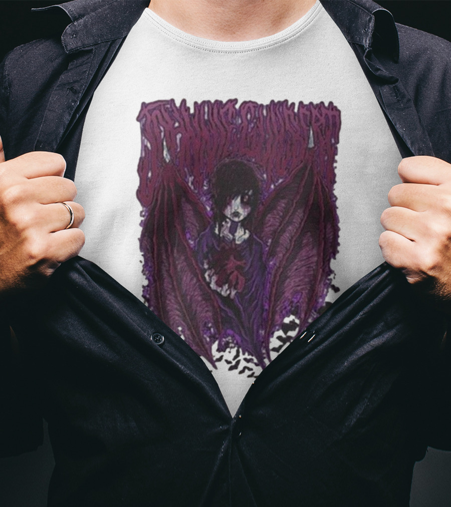 Johnnie Guilbert Vampire Dark Gothic Artwork With Wings And Heart T-Shirt