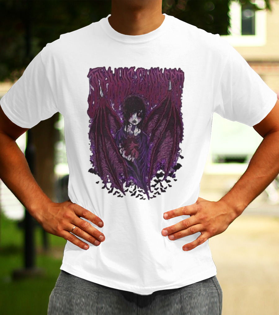 Johnnie Guilbert Vampire Dark Gothic Artwork With Wings And Heart T-Shirt