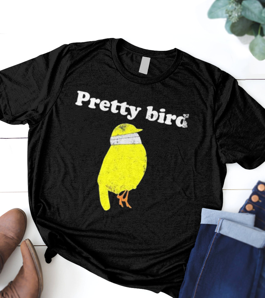 Pretty Bird Yellow Bandit Bird Retro Style Jonathan Swanson T-Shirt