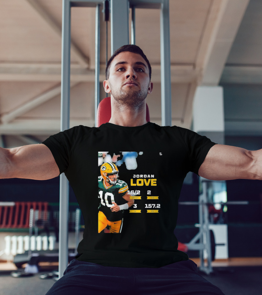 Jordan Love Green Bay Packers 16/2 3 TD 2 YDS 157.2 RTG T-Shirt
