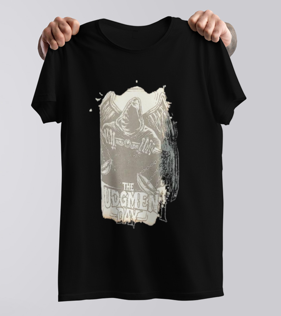 The Judgment Day All Rise Tie-Dye Grim Reaper Cloaked Figure With Chains And Wings T-Shirt