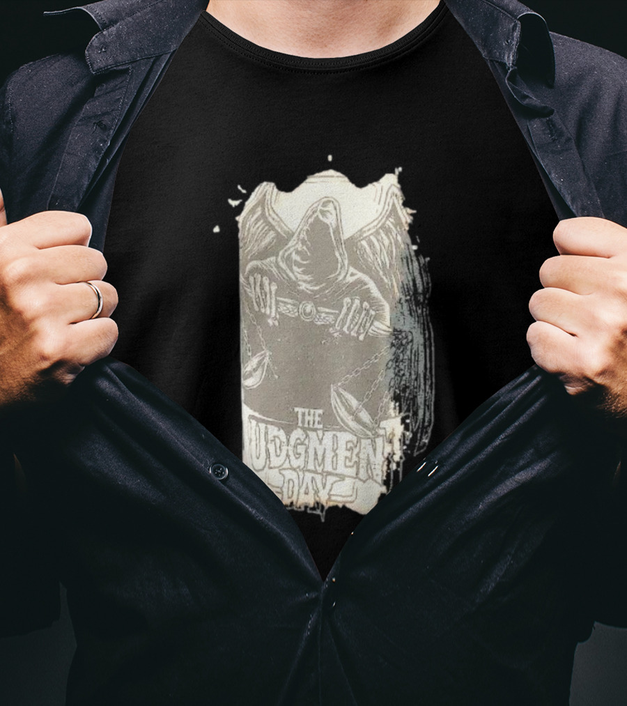 The Judgment Day All Rise Tie-Dye Grim Reaper Cloaked Figure With Chains And Wings T-Shirt