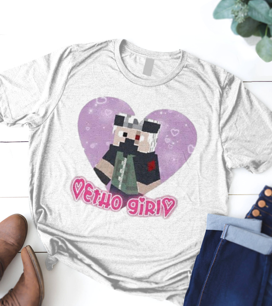 Etho Girl Heart Minecraft Character Pixel Art Julesxd T-Shirt