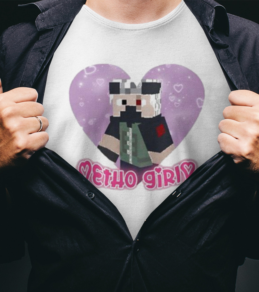 Etho Girl Heart Minecraft Character Pixel Art Julesxd T-Shirt
