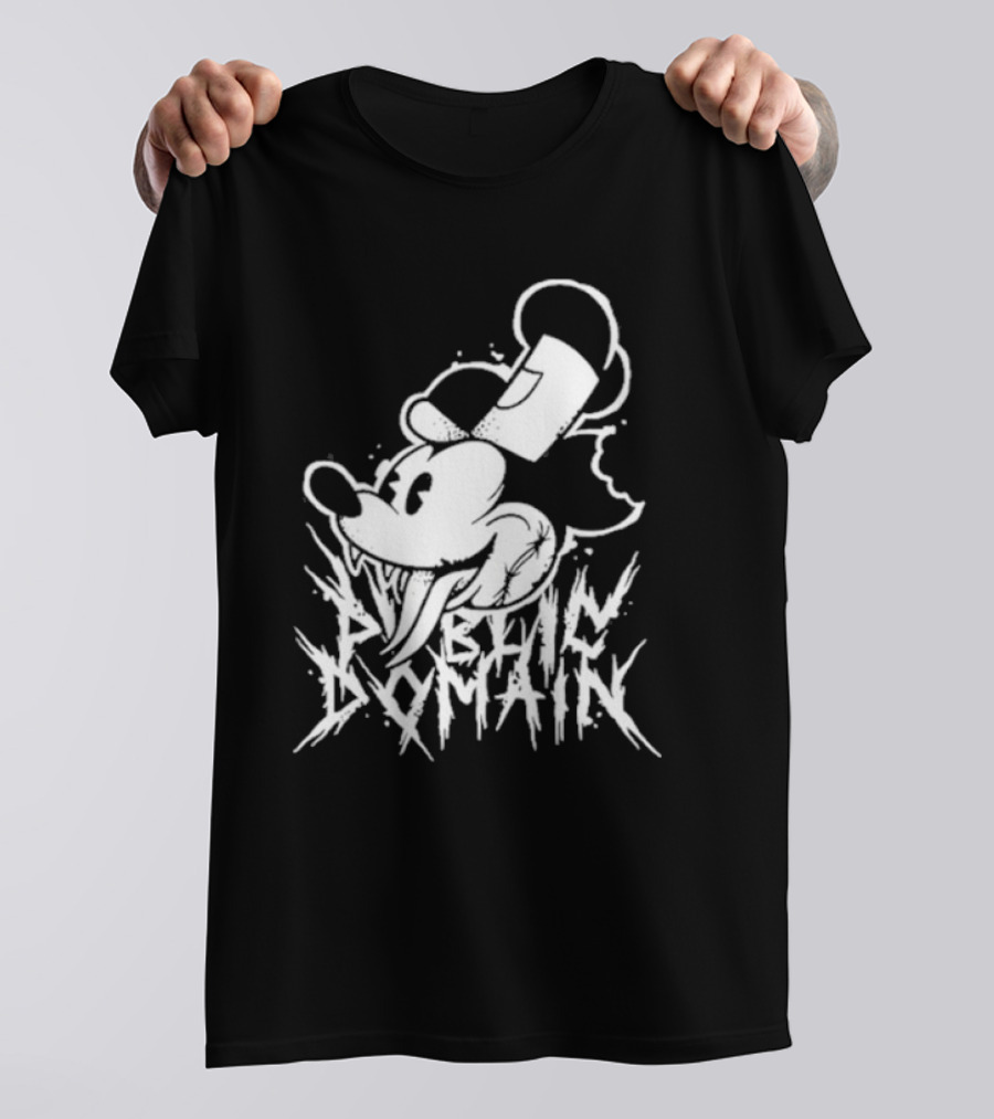 Junkyardla Mickey Mouse Public Domain Grim T-Shirt