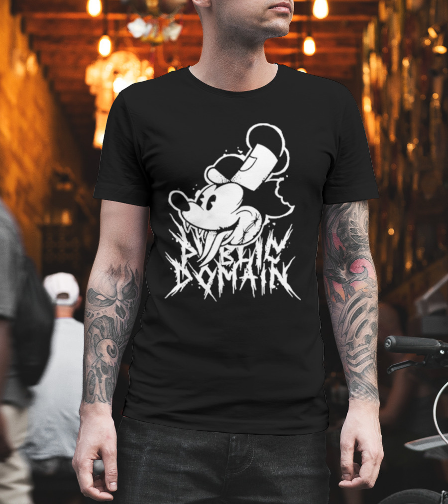 Junkyardla Mickey Mouse Public Domain Grim T-Shirt