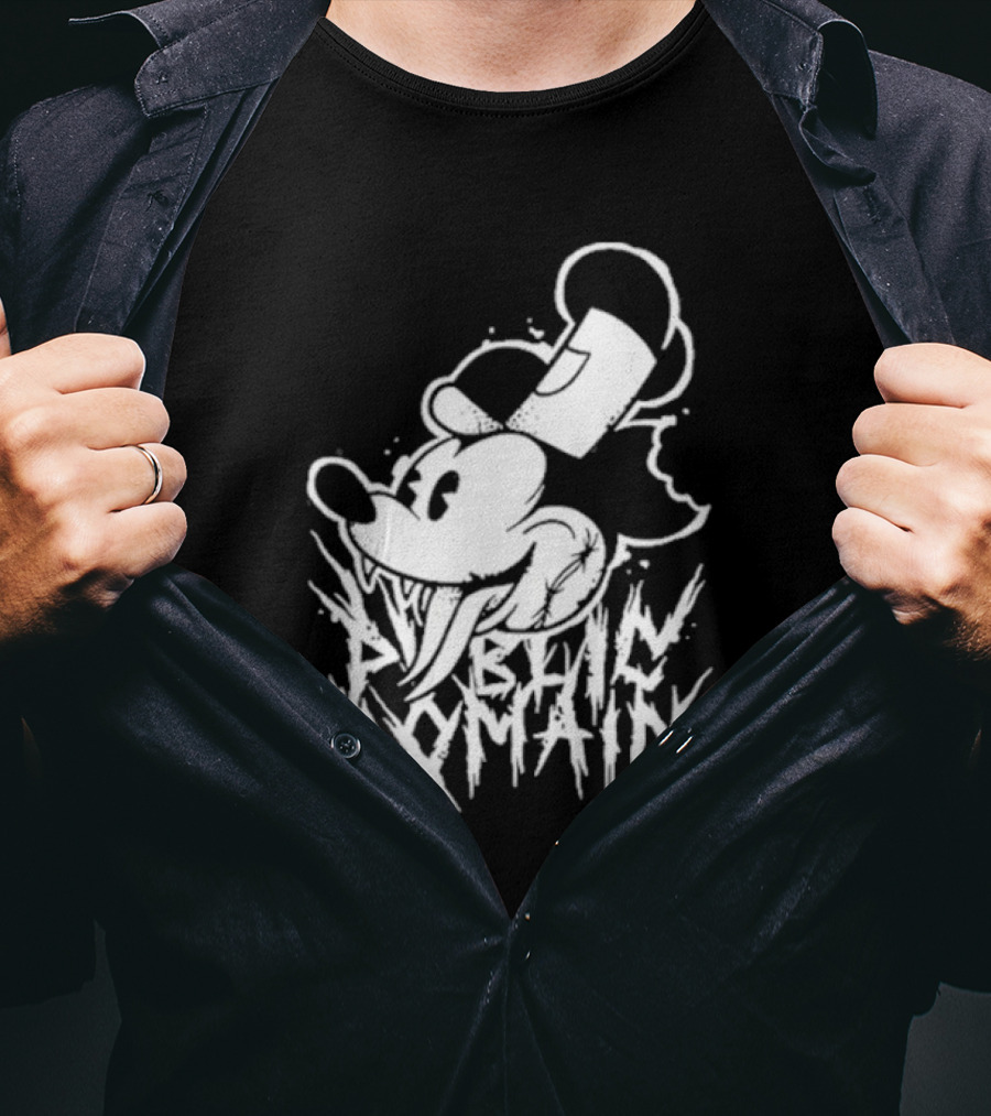 Junkyardla Mickey Mouse Public Domain Grim T-Shirt