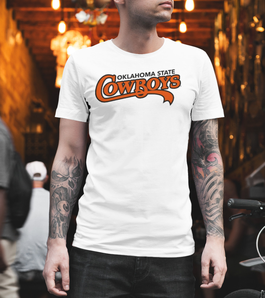 Oklahoma State Cowboys Stylized Orange Text T-Shirt