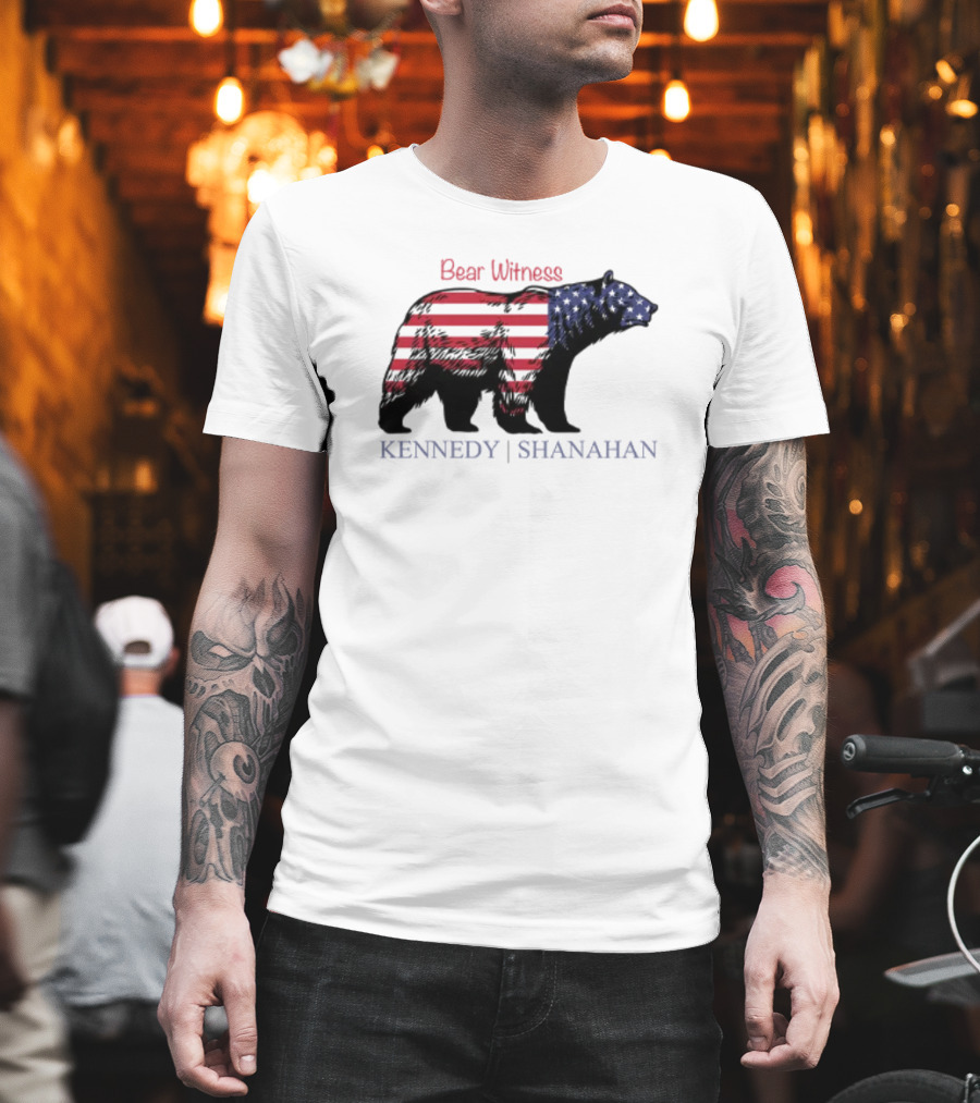 Bear Witness American Flag Bear Kennedy Shanahan T-Shirt