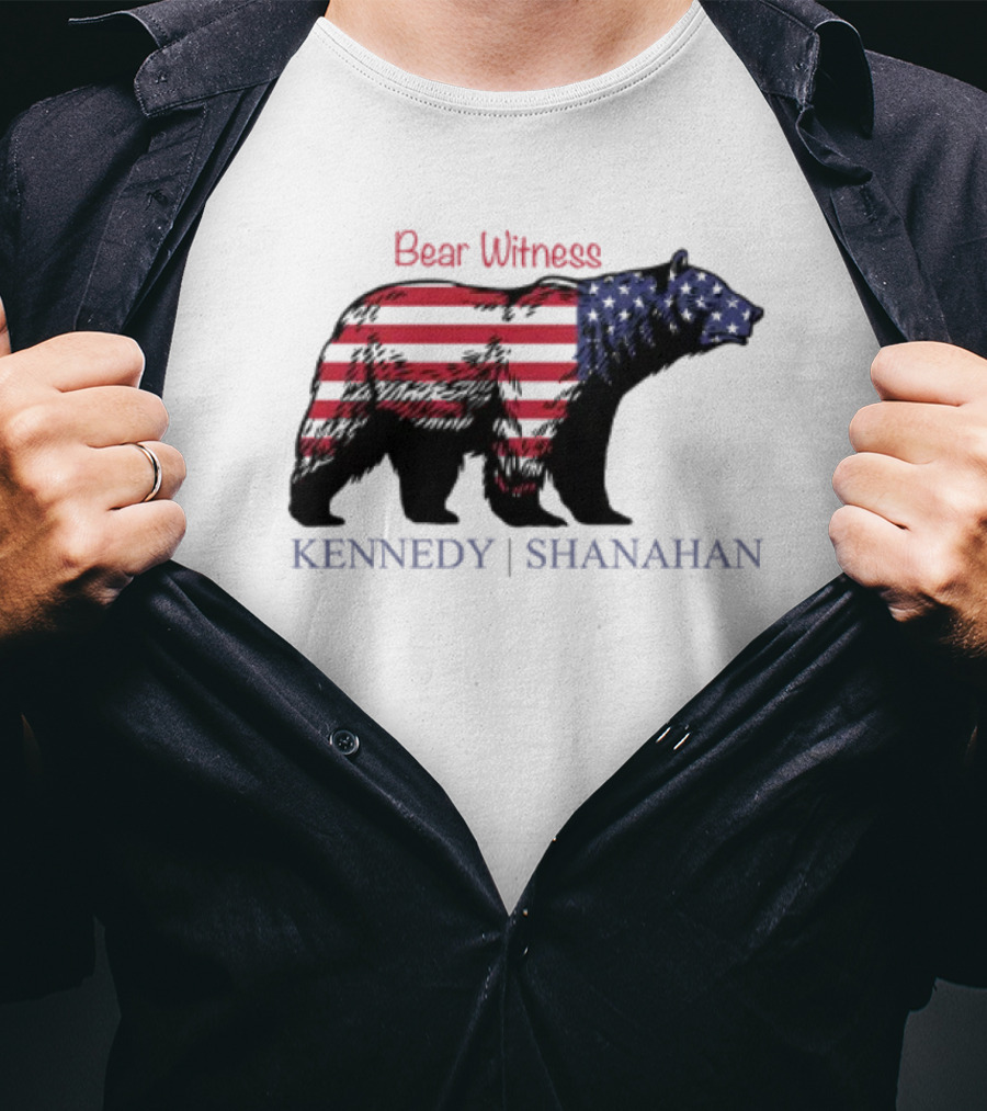 Bear Witness American Flag Bear Kennedy Shanahan T-Shirt