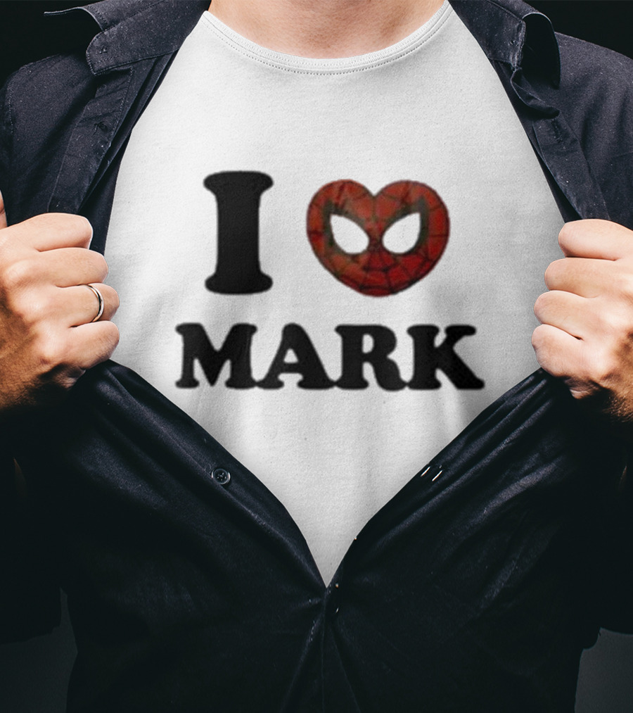 I Love Mark Spider Heart Mask T-Shirt