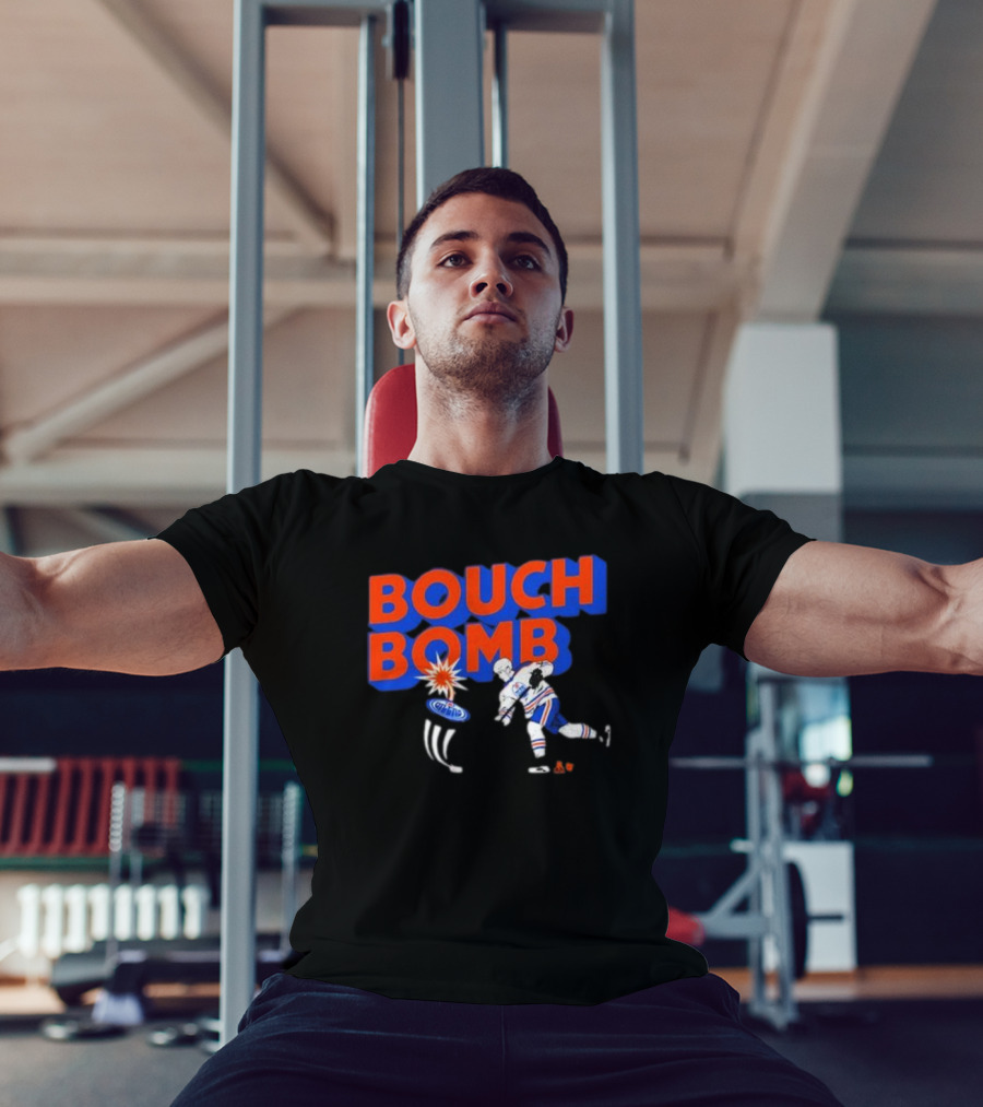 Bouch Bomb Ice District Evan Bouchard Edmonton Oilers T-Shirt