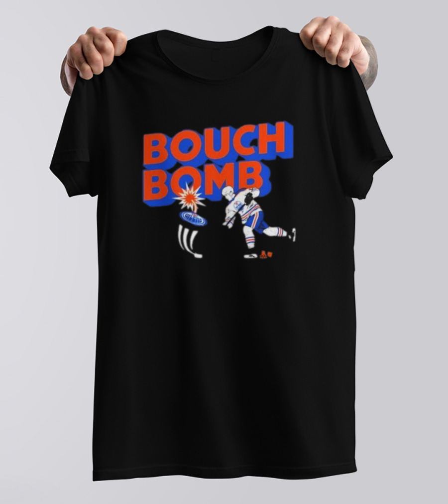 Bouch Bomb Ice District Evan Bouchard Edmonton Oilers T-Shirt
