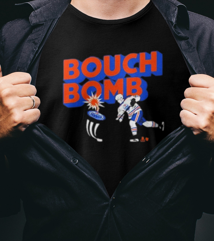 Bouch Bomb Ice District Evan Bouchard Edmonton Oilers T-Shirt