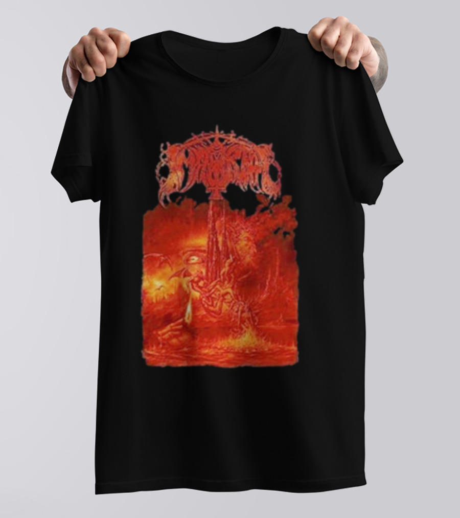 Immortal Damned In Black Fiery Red Scene T-Shirt