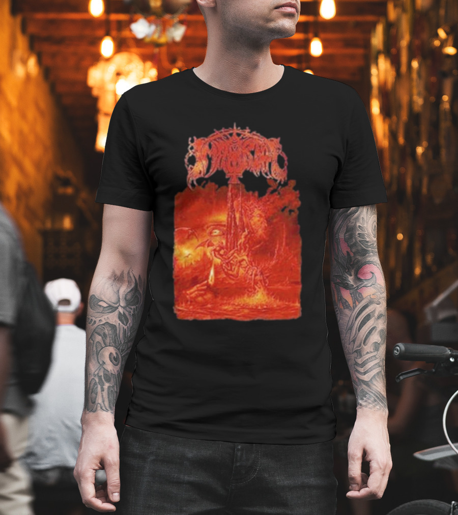 Immortal Damned In Black Fiery Red Scene T-Shirt