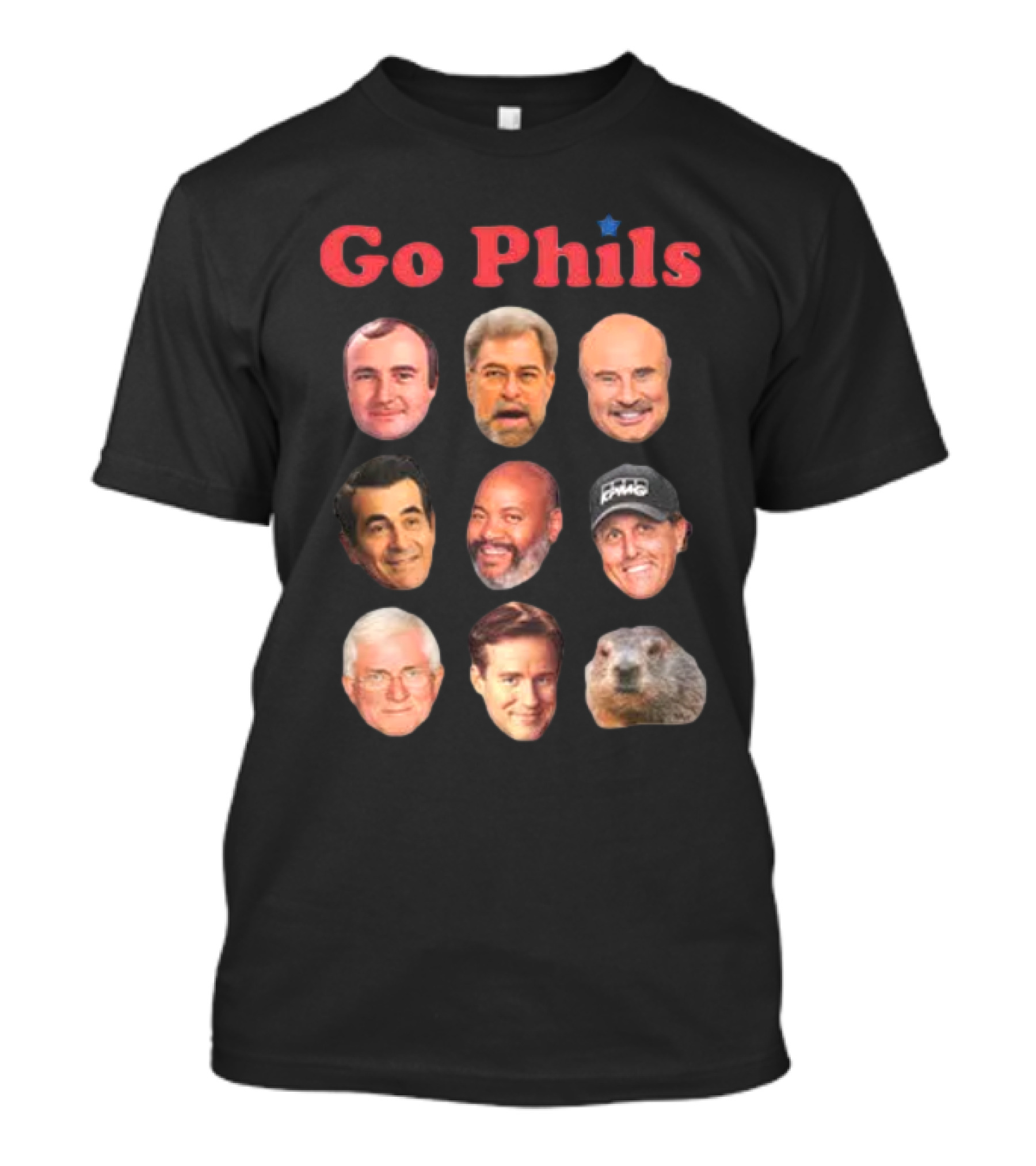 Go Phils Faces Featuring History Of Phillips Head Coaches T-Shirt